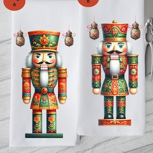 Christmas Nutcracker Chinoiserie Kitchen Towel: Holiday Decor
