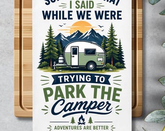 Toalla de cocina divertida con diseño de autocaravana, decoración para camping, regalo para anfitriona