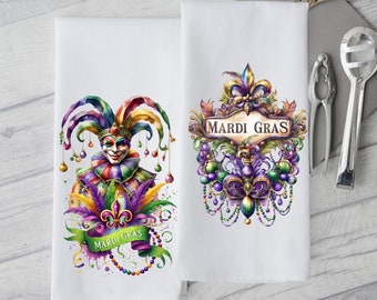 Mardi Gras kökshandduk: New Orleans Fleur-de-Lis, handduksdekoration