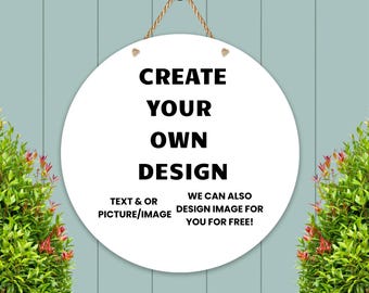 Custom Round Door Sign: Personalized Text & Image, Welcome Decor