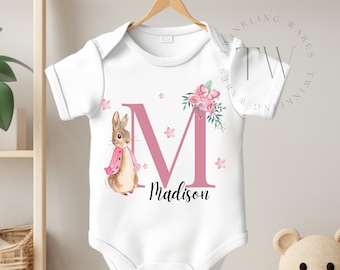 Personalized Peter Rabbit Toddler Shirt, Custom Name Baby Suit, Monogram Name Bunny Shirt, Peter Rabbit Bodysuit, Onesies® Brand