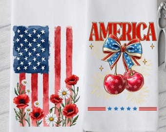 4th of July Kitchen Towel: Patriotic Americana Home Decor