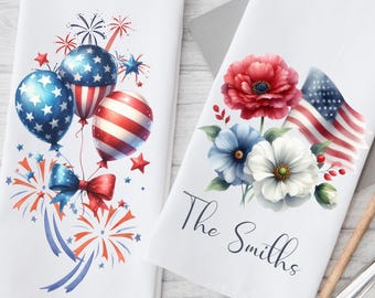 4th of July Kitchen Towel: Patriotic Americana Decor