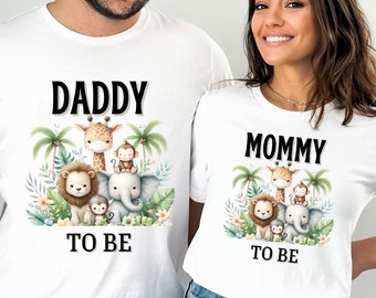 Personalized Jungle Safari Animals Baby Shower Shirts Family, Safari Jungle Baby Shower Tees Mommy, Daddy, Brother, Sister, Onesies® Brand