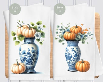 Torchons Polyester Doux Torchons Cuisine Artoid Mode - Lot De 2 Motifs Automne Citrouilles - 42x65cm - Polyester Doux Torchons Automne
