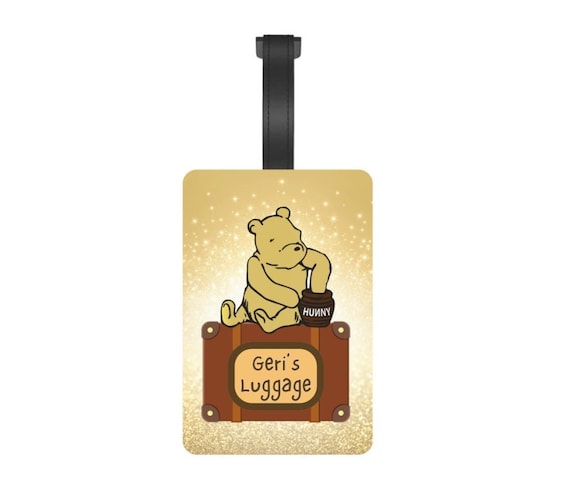 Personalized Winnie the Pooh Luggage Tag, Classic Honey Pot Design