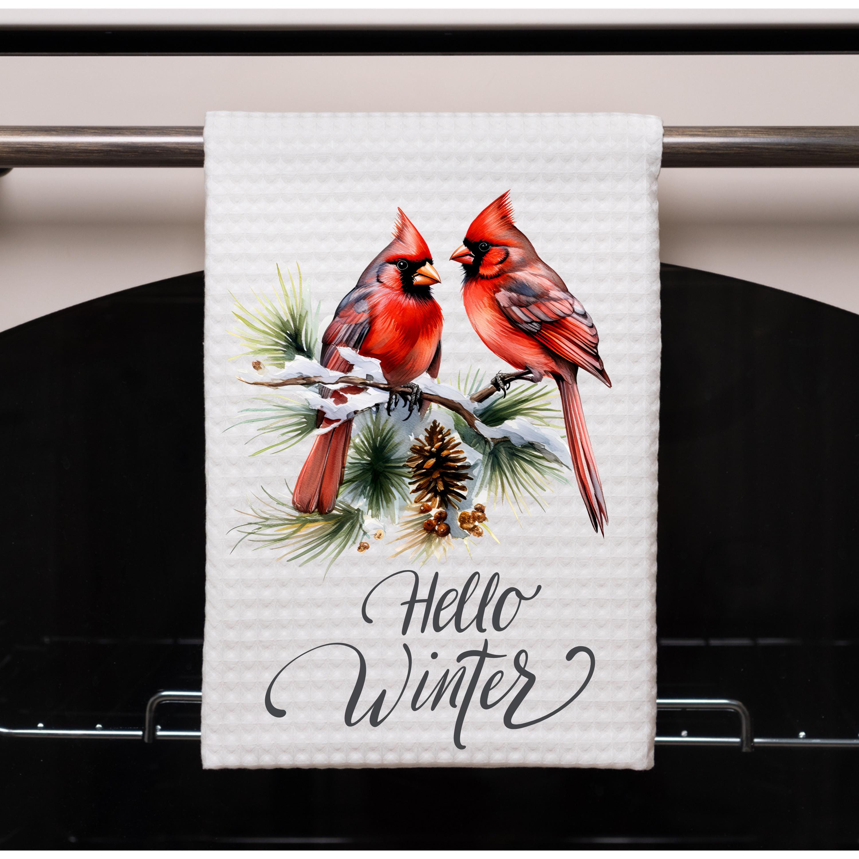 Set Di Asciugamani Da Cucina Con Uccellini Cardinali Rossi – 40,6x61 Cm – Regalo Per Amanti Degli Uccelli - 2