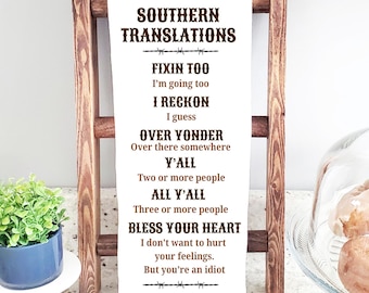 Southern Sayings Cotton Dish Towel: Farmhouse Kitchen Decor