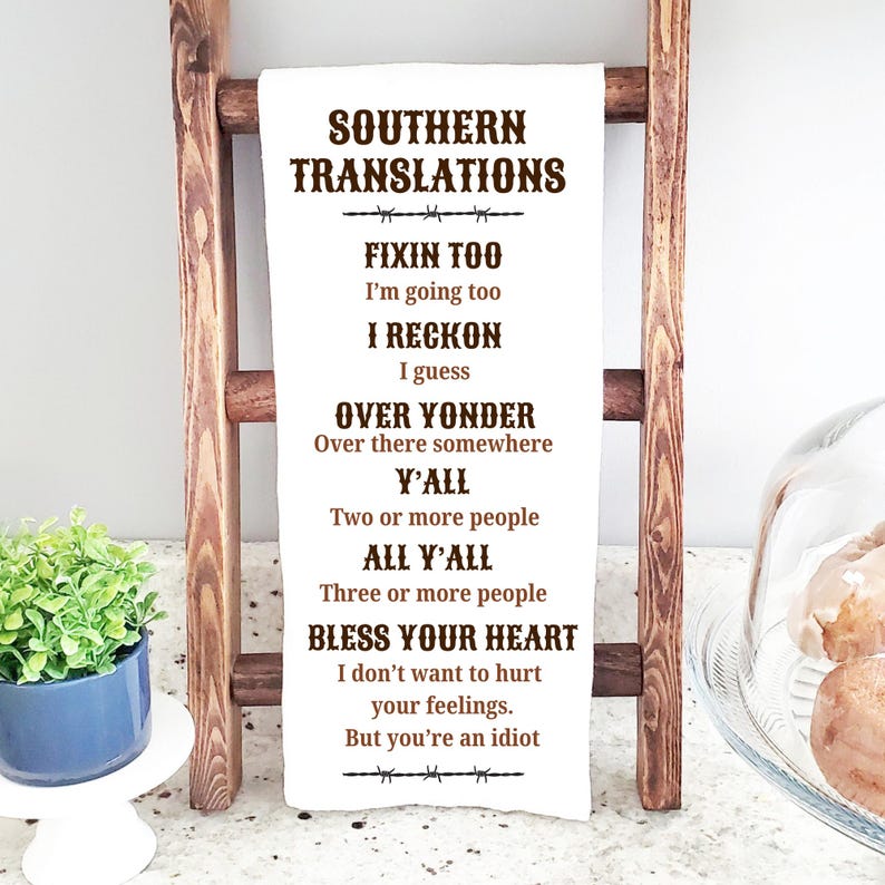 TwinklingWares Southern Sayings Dish Towel