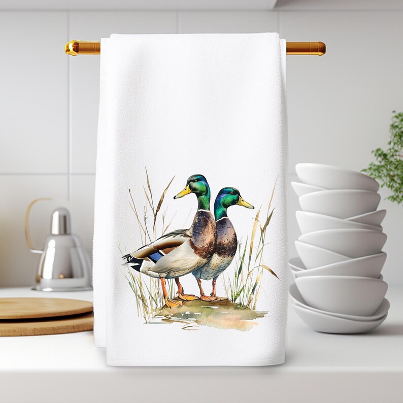 TwinklingWares Mallard Duck Velour Hand Towel - Thumbnail 5