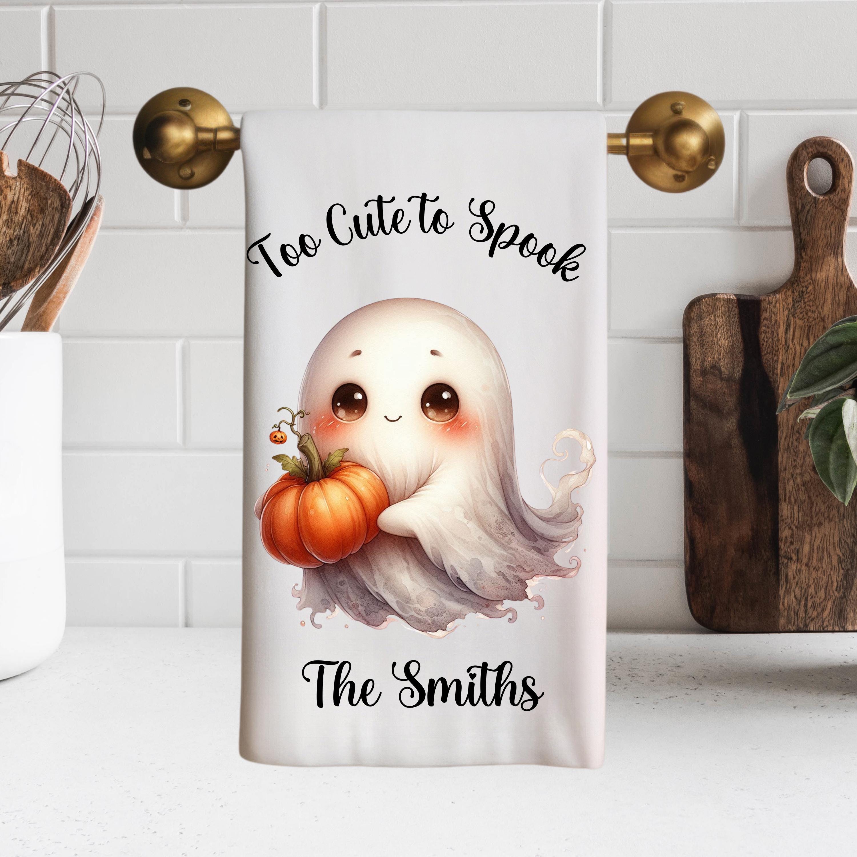 Set di 2 asciugamani da cucina fantasma di Halloween, fantasiosi e