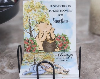Ceramic Classic Winnie-the-Pooh Coasters, MDF Wood or Ceramic Options, Cork Backed