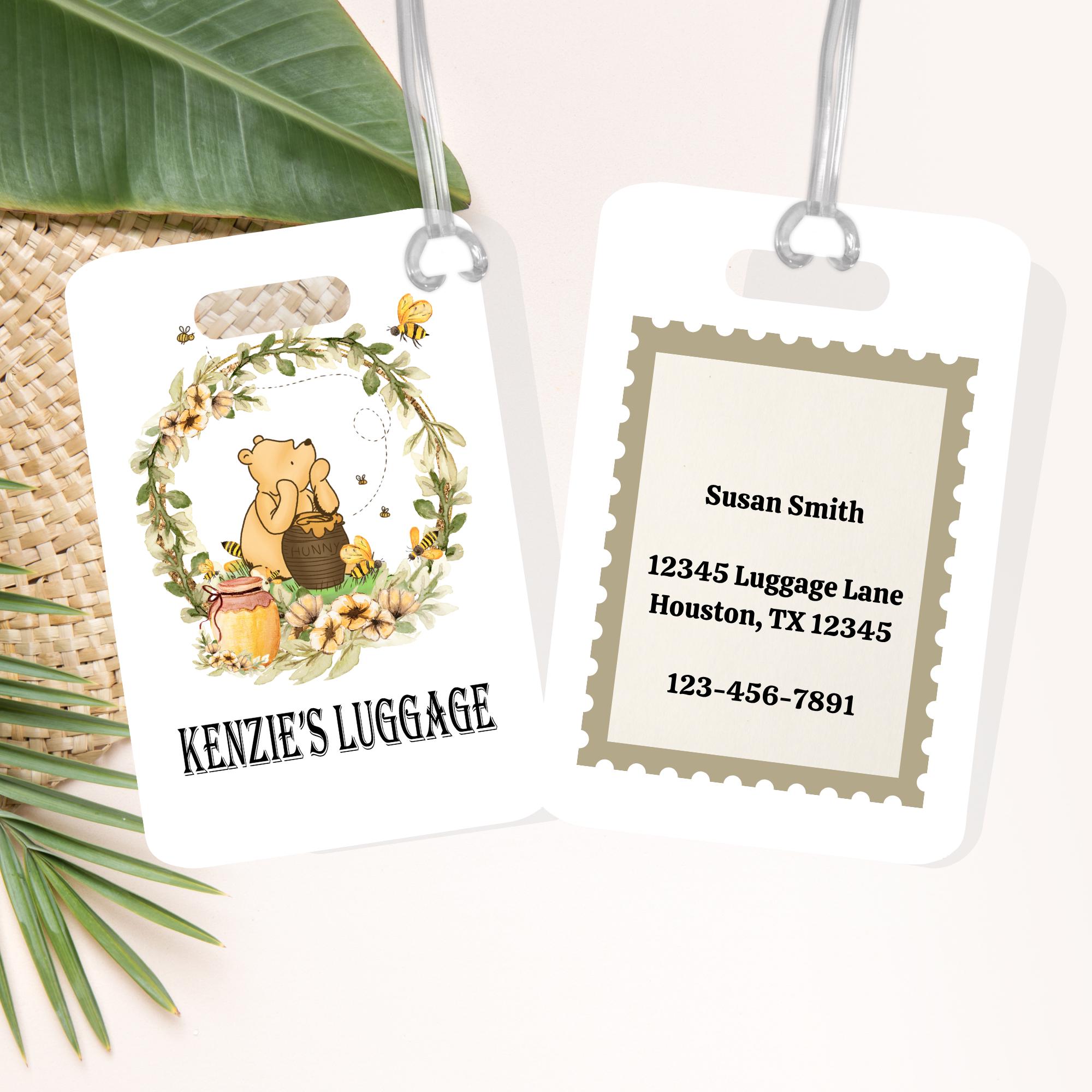Personalized Winnie the Pooh Luggage Tag: Double Sided Design - Etsy