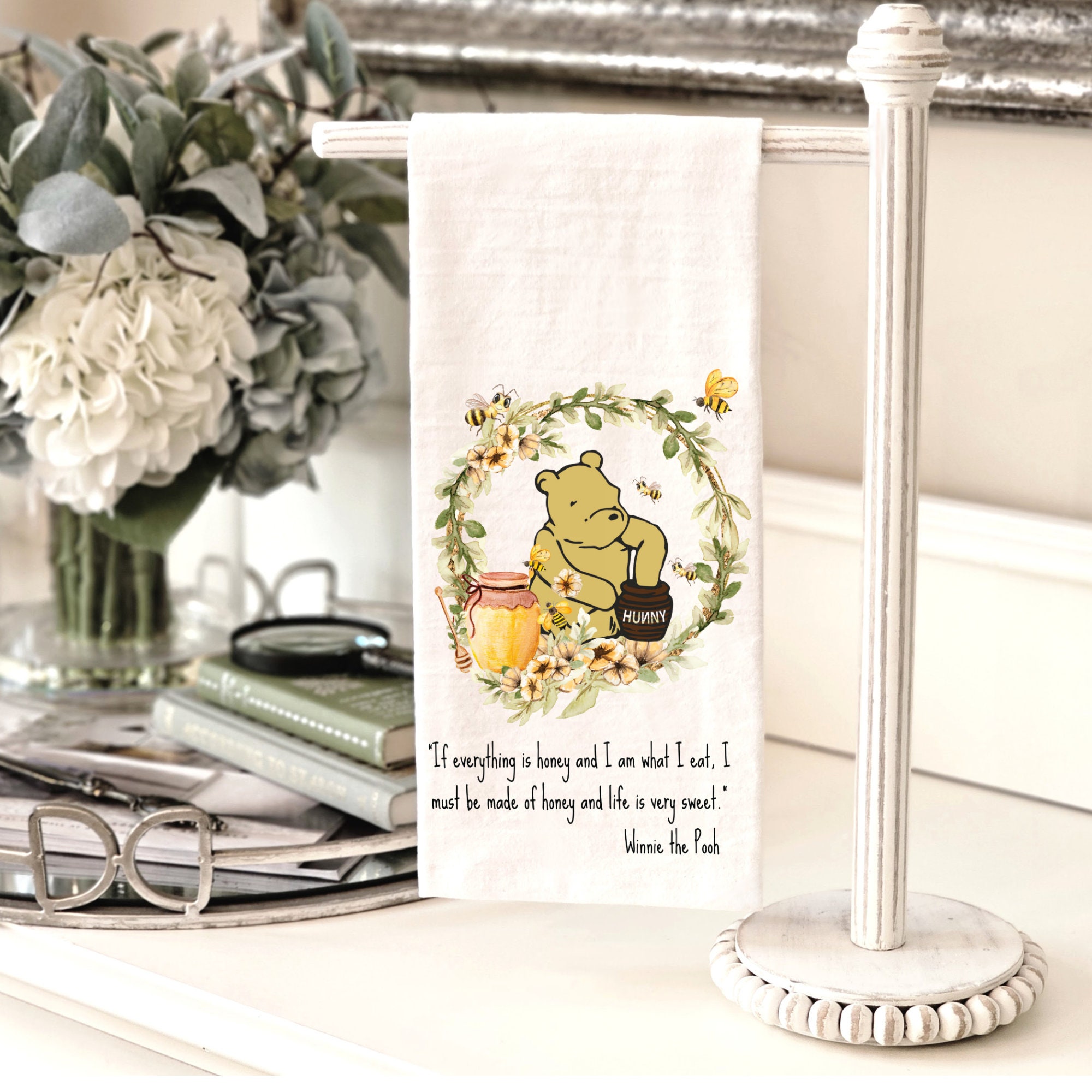 Winnie-the-pooh Honey Kitchen Towel: Classic Pooh Sentiment, Hand Tea ...