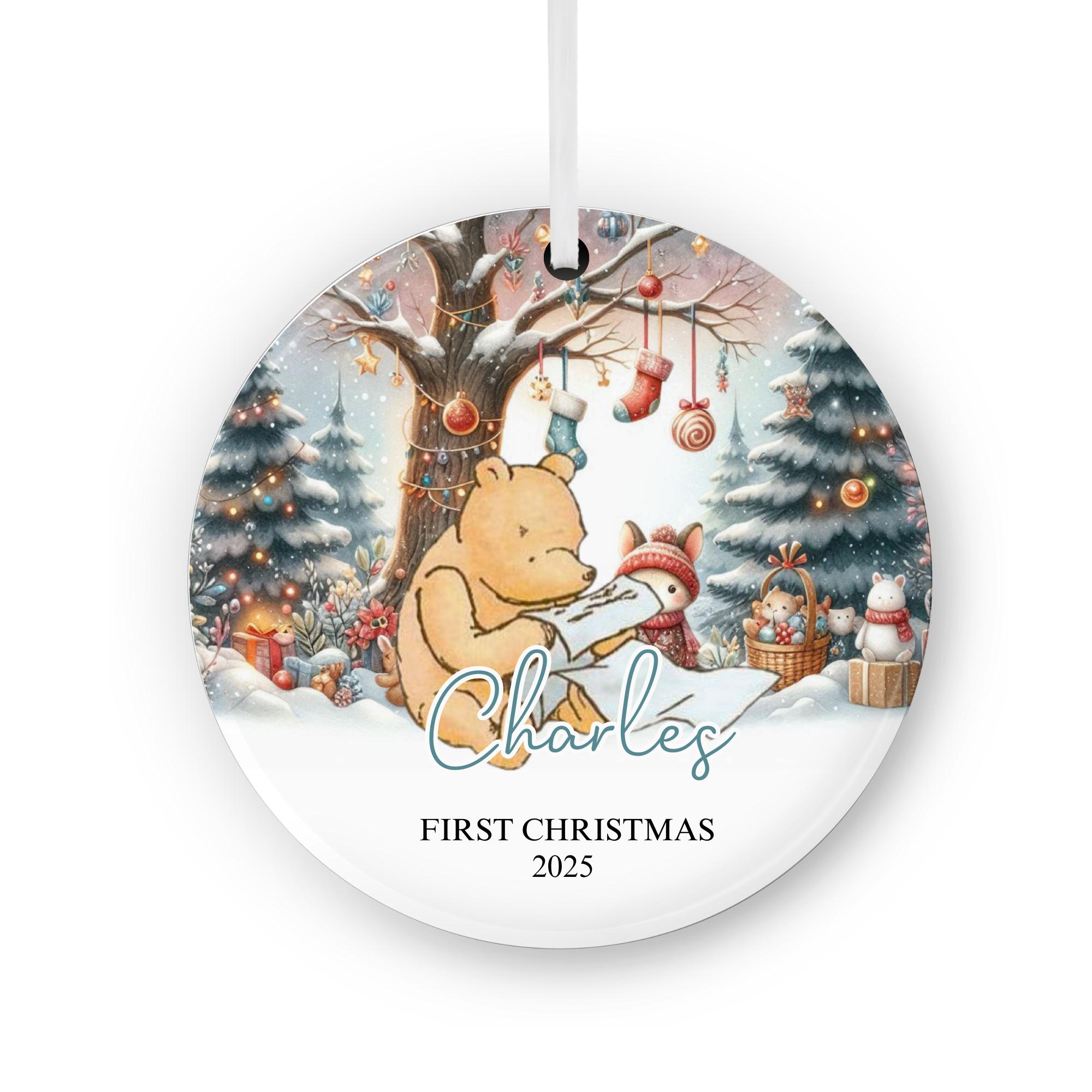 パーソナライズされたクラシックなプーさんの初めてのクリスマス