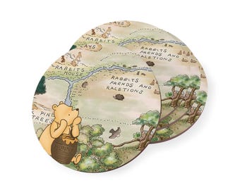 Ceramic Winnie-the-Pooh Coaster: Classic Hundred Acre Wood Design