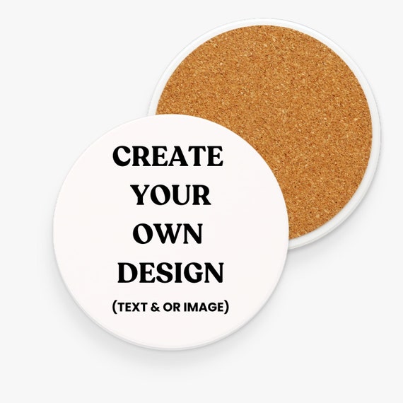 Personalized Photo Coasters: Custom Text & Image Gift, Ceramic or MDF option, Cork Backed