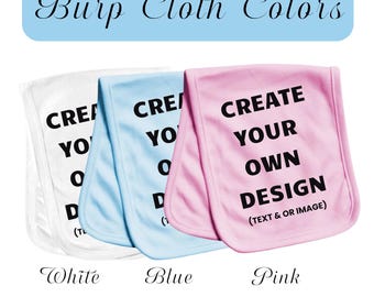 Custom Baby Burp Cloth: Personalized Text/Image, Cotton Blend