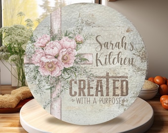 Personalized Tempered Glass Cutting Board: Floral Charcuterie Board