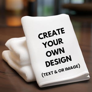 Custom Create Your Own Design Printed Fingertip Towel: Luxury Velour Personalized Bathroom Decor