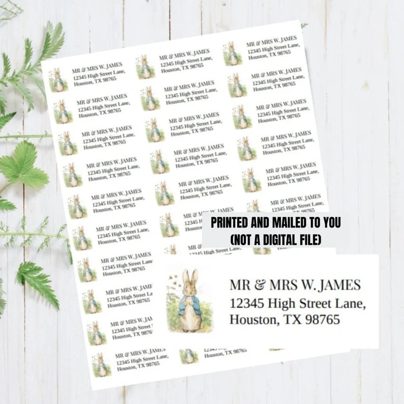 Peter Rabbit Name Labels Peter Rabbit Address Labels, Personalized Return Address Stickers - Etsy