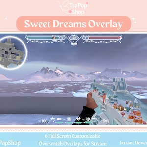 Sweet Dreams Valorant Overlay | HUD Customizable | Pastel Blue | Cute Kawaii Stream Overlay for Twitch OBS or YouTube | Valorant Emotes