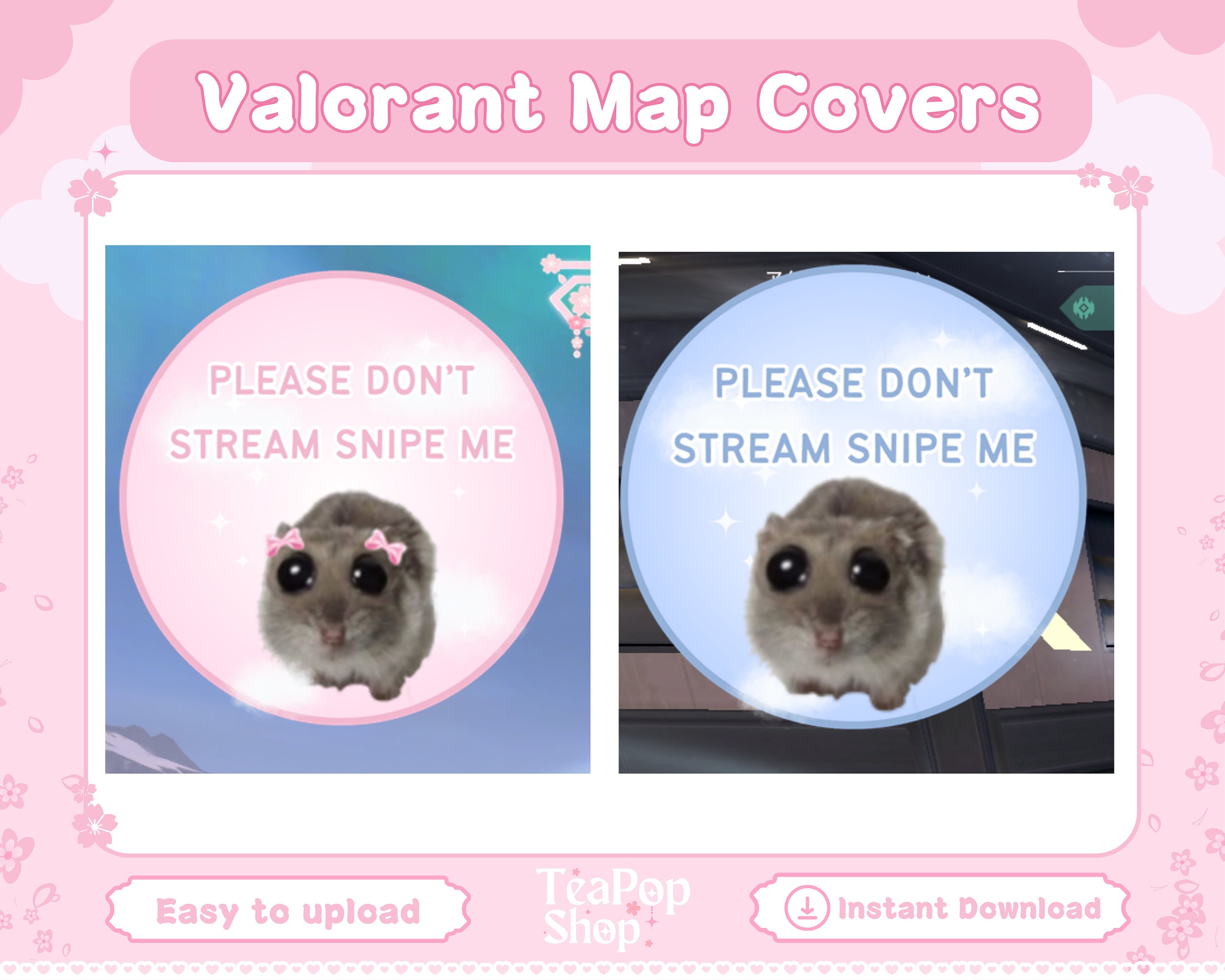 Couverture de carte pour Valorant Sad Hamster Meme |  Superposition Valorant | HUD personnalisable | Valorant : carte | Superposition de flux Jett Twitch | Émoticônes valeureux