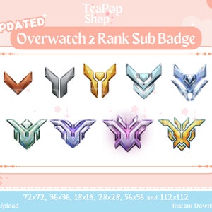 UPDATED Overwatch Ranked Badges  - Twitch Sub/Bit Badges/Emotes For Streaming, YouTube Twitch, OBS & StreamlabsOBS | Overwatch 2 Emotes