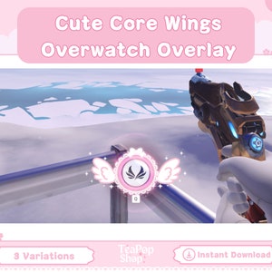 Cute Core Mercy Pink Angel Overwatch Overlay for Twitch | Customizable Twitch Overlay Package | Mercy Twitch Overlay Package | Overwatch 2