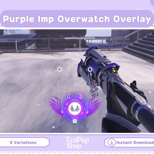 Purple Imp Overwatch Overlay | Customizable Twitch Overlay | Purple | Mercy Dva Wings Twitch Overlay | Overwatch Overlay | Imp Mercy | OW2