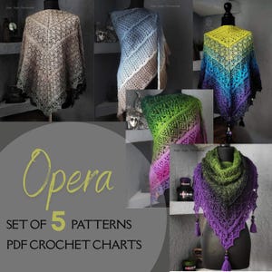 Set of all Opera Shawls (Opera, Operetta, ACT 1, ACT 2, ACT 3)