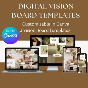 Vision Board Template Canva Digital Dream Board Manifestation Canva ...