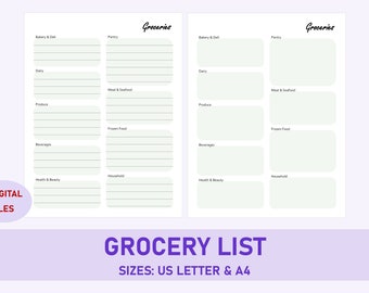 Grocery Shopping List Printable groceries