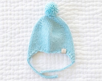 Helmet Hat / Aviator Hat / Child / Ocean Green