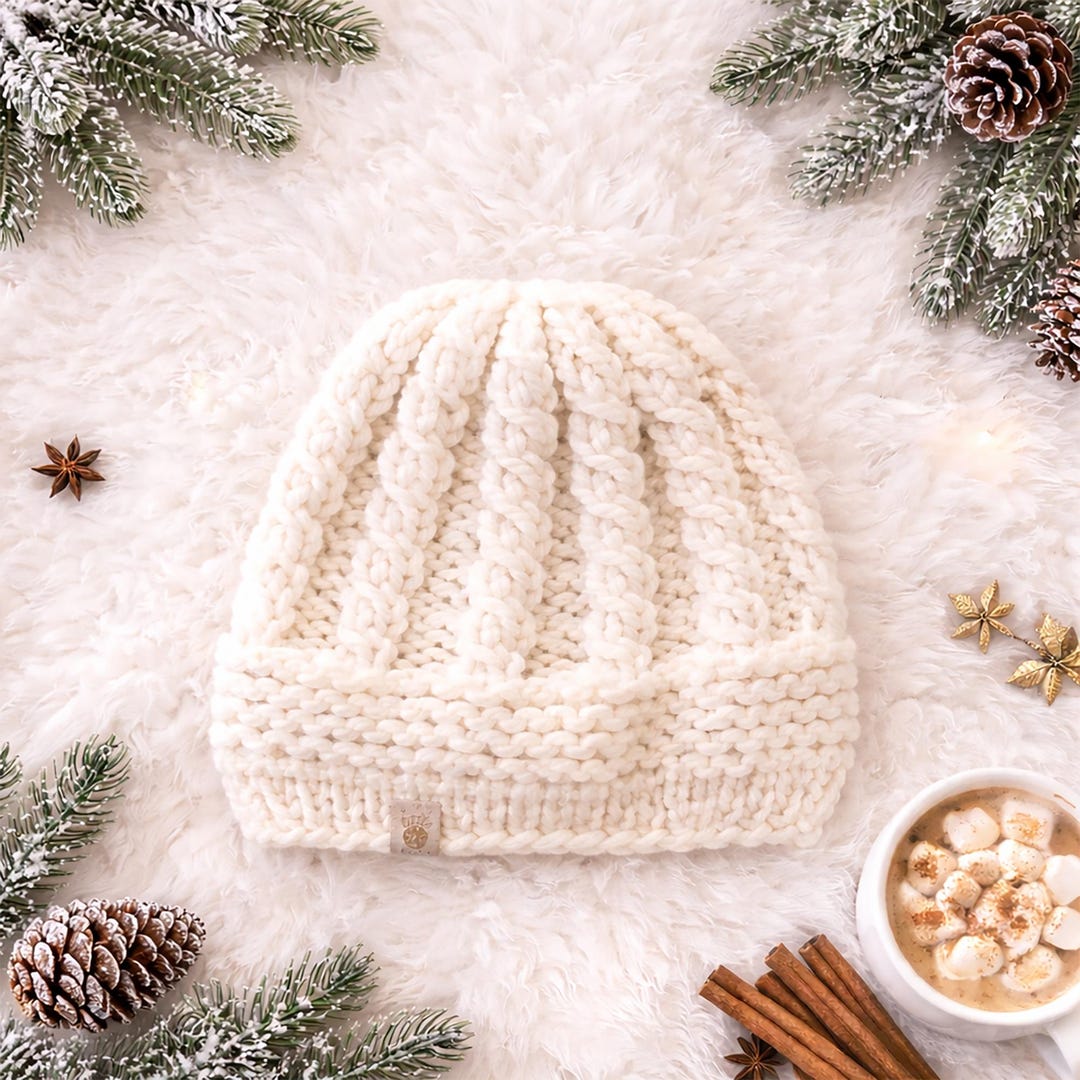 Cable Rasta Big Rasta Cable Hat // Cream - Etsy