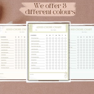 ADHD Chore Chart for Kids Adhd Planner Editable Chore Chart - Etsy