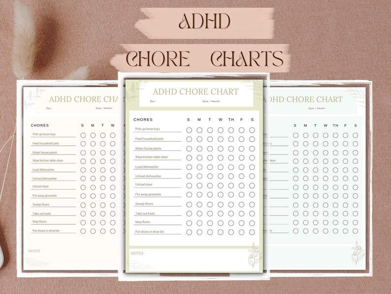ADHD Chore Chart For Kids Adhd Planner Editable Chore Chart Etsy 