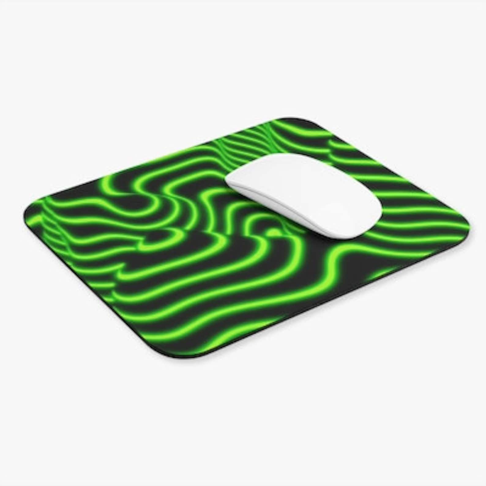 Green and Black Swirl Mouse Pad. Trendy Mouse Pad. Desk Etsy