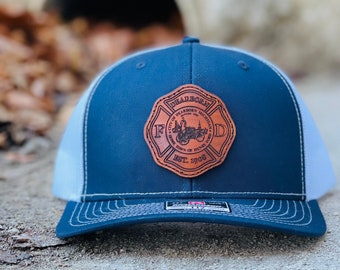 Fire Fighter Leather Patch Hats