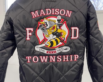 Firefighter Diamond Quilted Jackets- Embroidered
