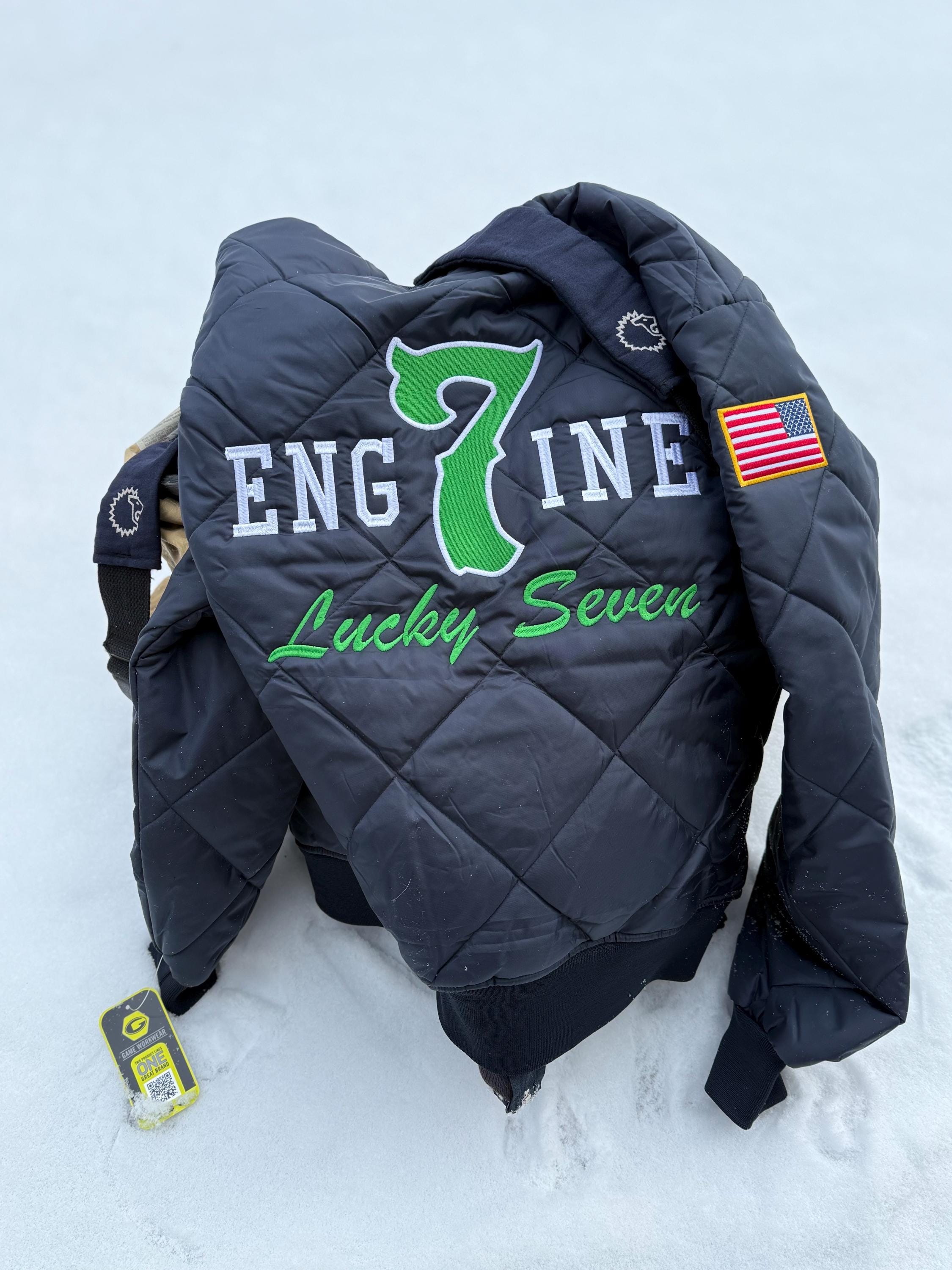 Firefighter Diamond Quilted Jackets- Embroidered - Etsy