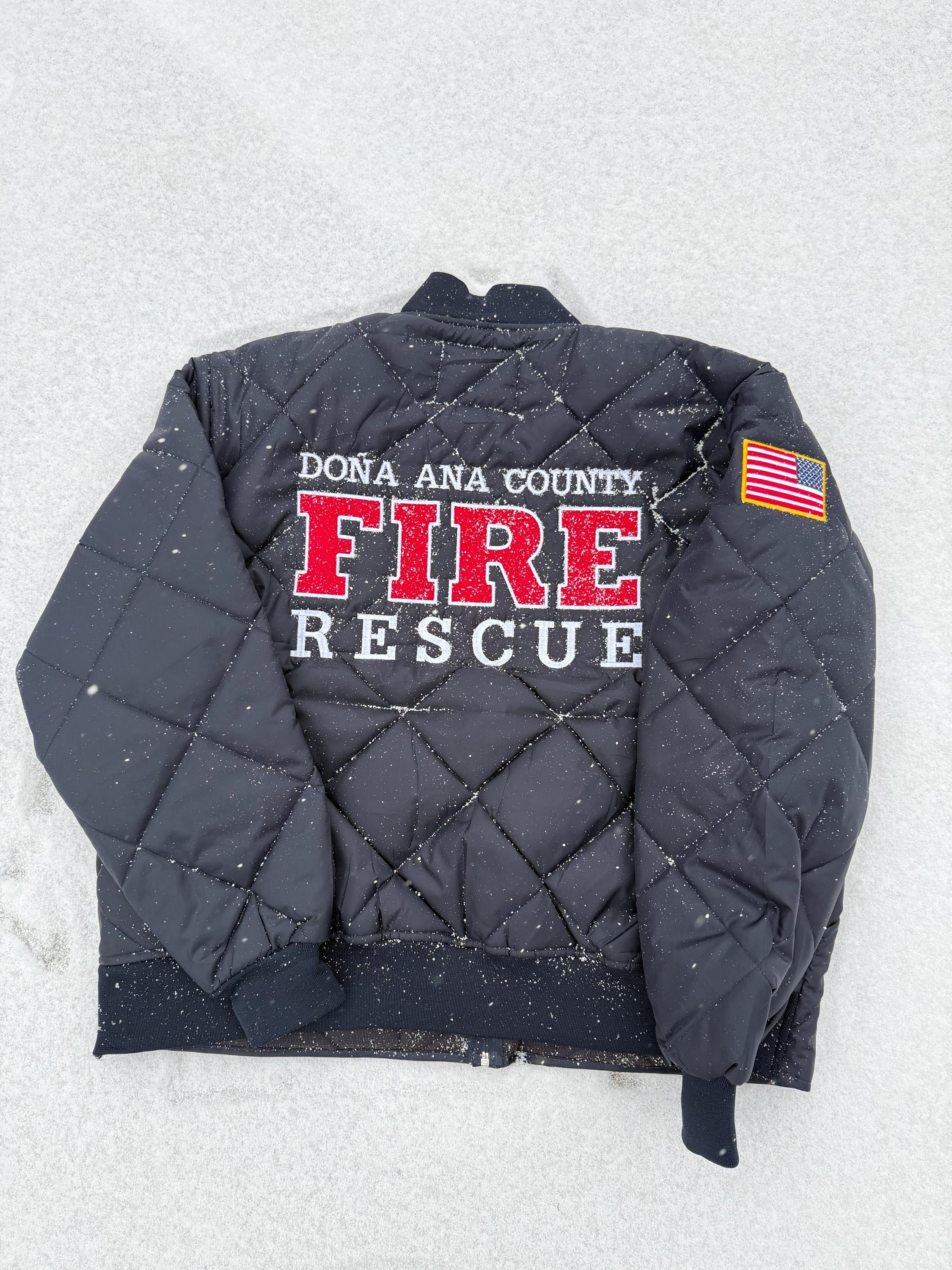 Firefighter Diamond Quilted Jackets- Embroidered - Etsy