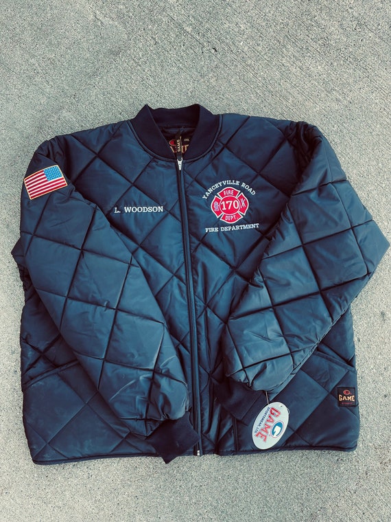 Chicago Fire Department Quilted Jacket Full Zip Cross Axe