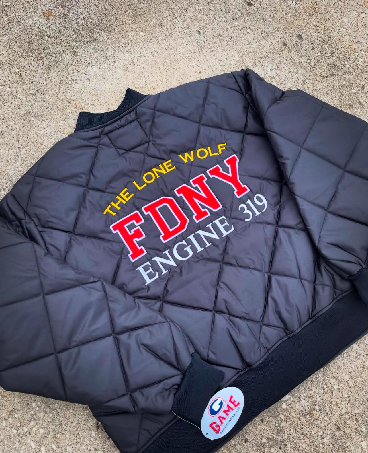 Firefighter Diamond Quilted Jackets- Embroidered - Etsy