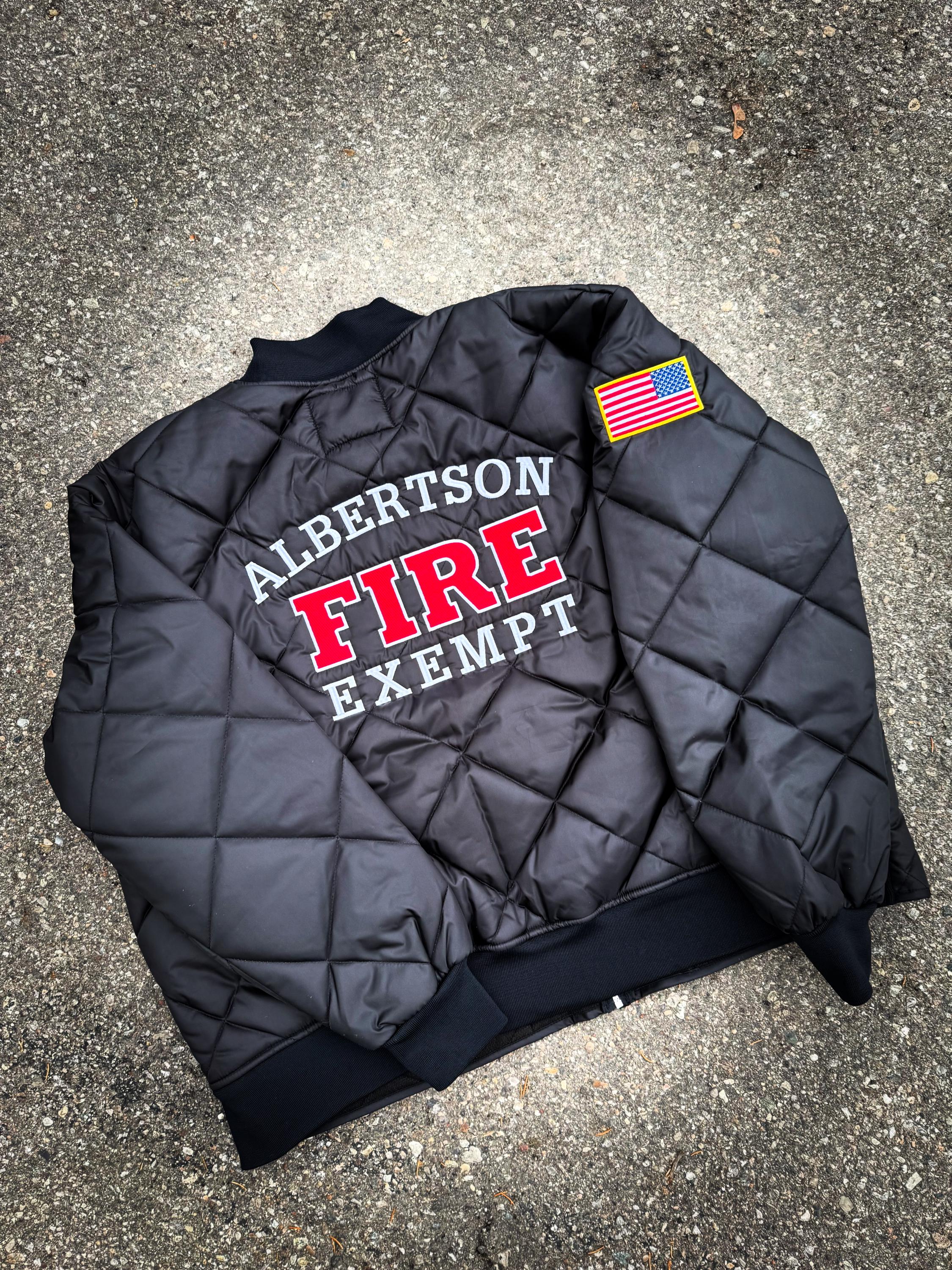 Firefighter Diamond Quilted Jackets- Embroidered - Etsy Canada