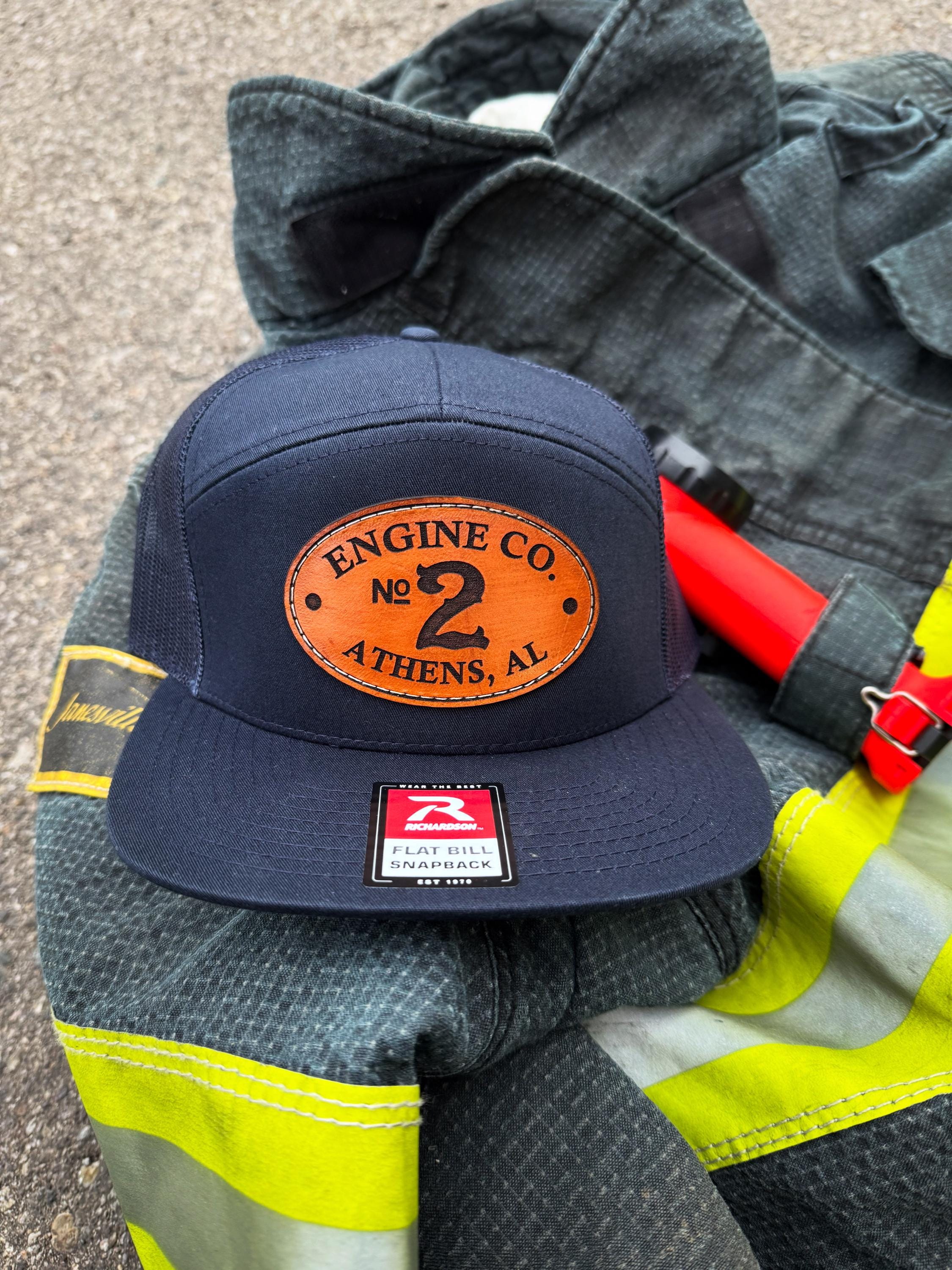 Fire Fighter Leather Patch Hats - Engine - Truck - Squad - Rescue ...
