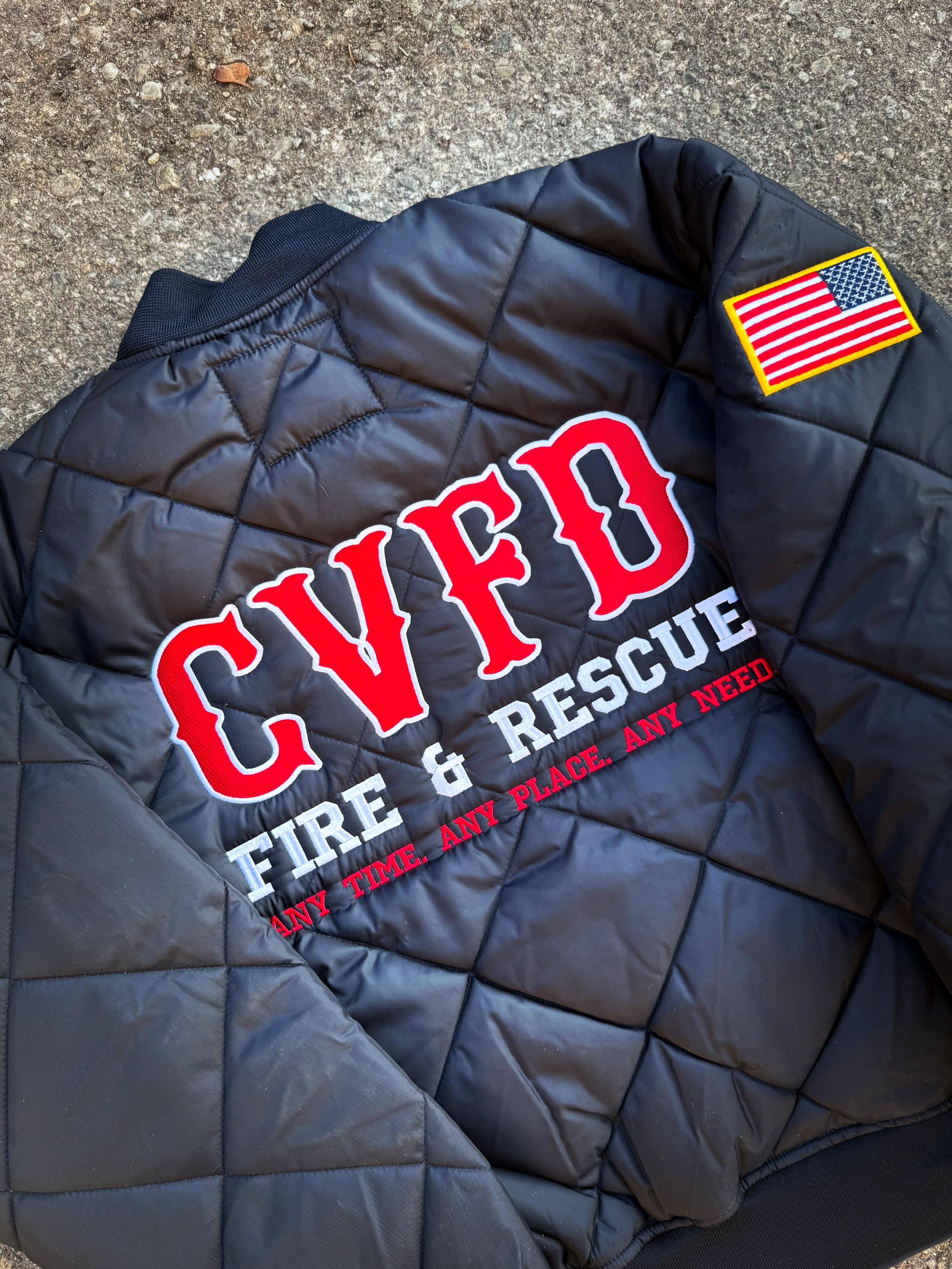 Firefighter Diamond Quilted Jackets- Embroidered - Etsy