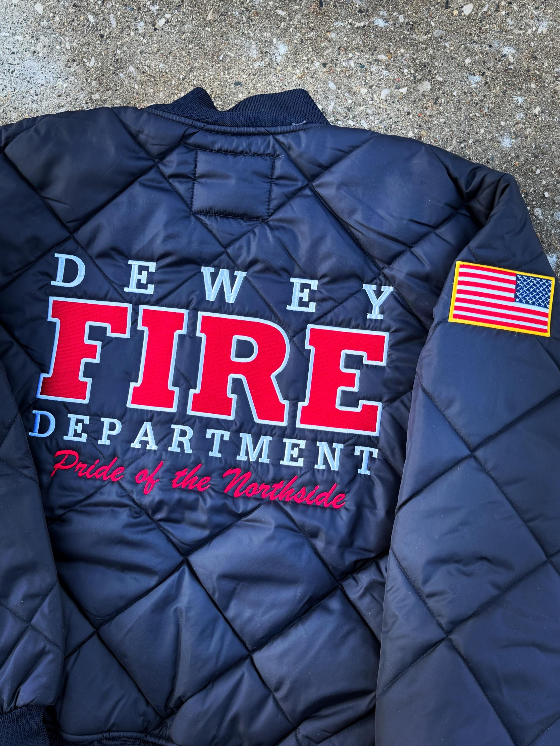Firefighter Diamond Quilted Jackets- Embroidered - Etsy
