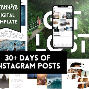 OUTDOOR ADVENTURE TEMPLATE | Travel/adventure-theme Instagram template | Minimal Instagram template | Editable Canva Instagram template
