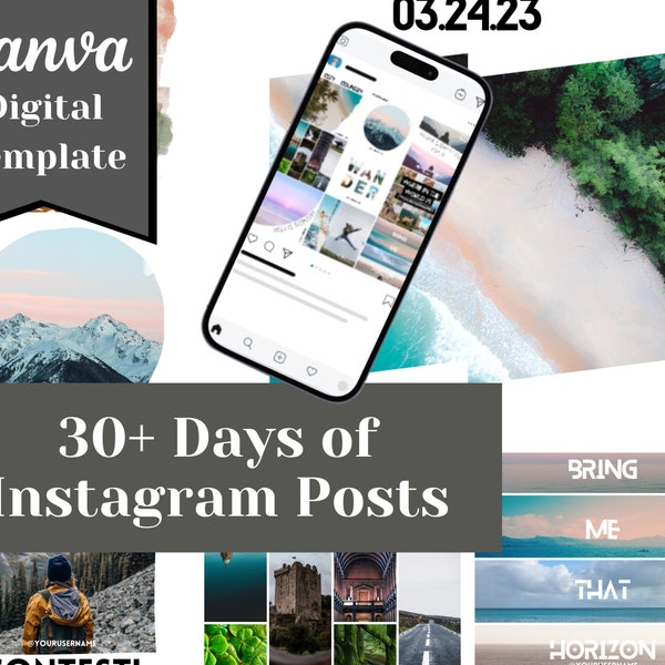 LIGHT OUTDOOR TEMPLATE | Outdoor/travel/adventure-theme Instagram template | Light-theme Instagram template | Editable Canva Template